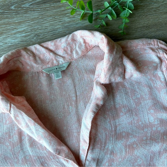Lucky Brand Pink Paisley Button-down top - Picture 2 of 3